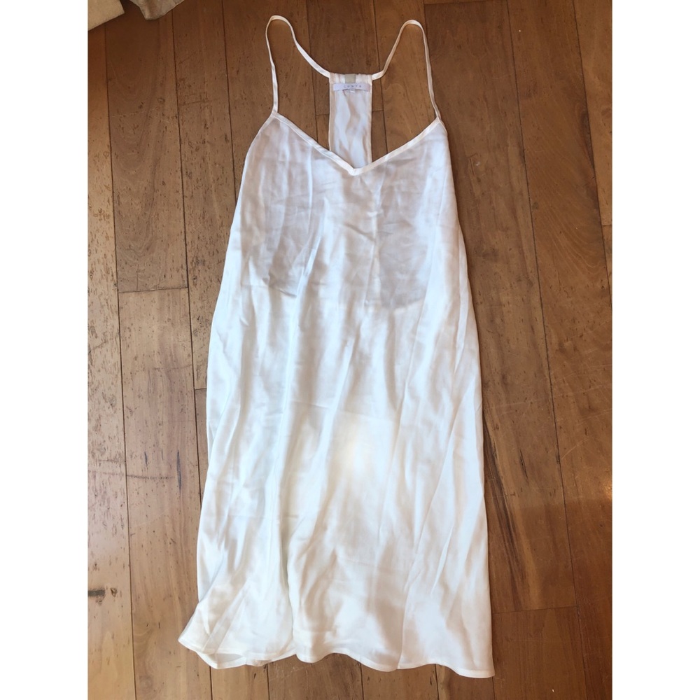 Lunya white washable silk slip dress